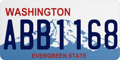 WA license plate ABB1168