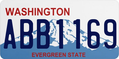 WA license plate ABB1169