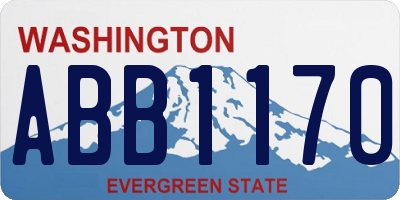 WA license plate ABB1170