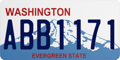 WA license plate ABB1171