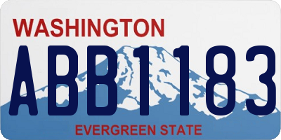 WA license plate ABB1183
