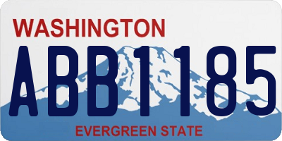 WA license plate ABB1185