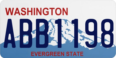 WA license plate ABB1198