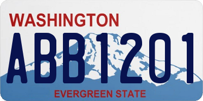 WA license plate ABB1201
