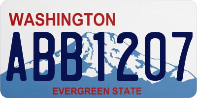 WA license plate ABB1207
