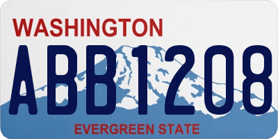 WA license plate ABB1208