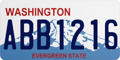 WA license plate ABB1216