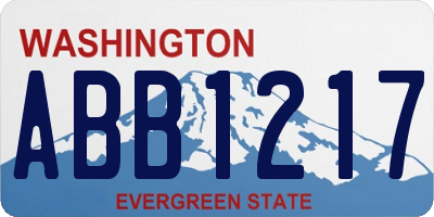 WA license plate ABB1217