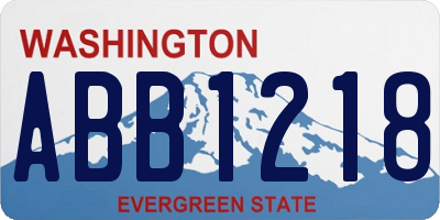 WA license plate ABB1218