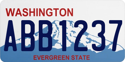 WA license plate ABB1237