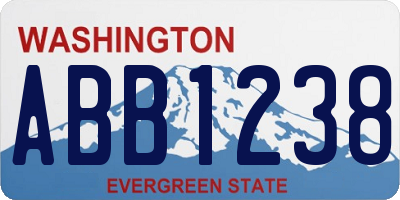 WA license plate ABB1238
