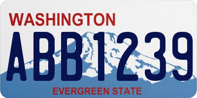 WA license plate ABB1239