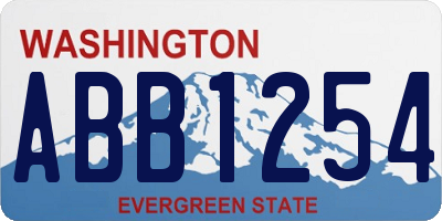 WA license plate ABB1254