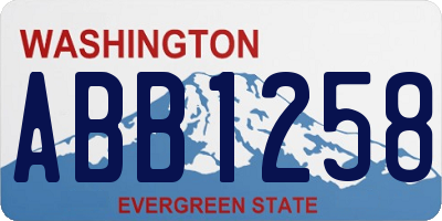 WA license plate ABB1258
