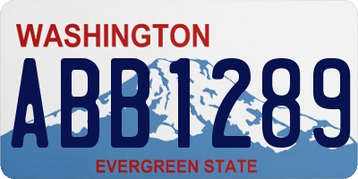 WA license plate ABB1289