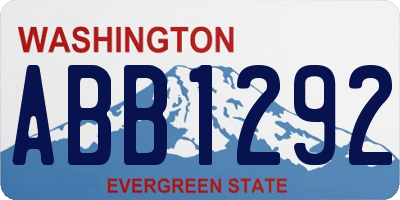 WA license plate ABB1292