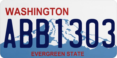 WA license plate ABB1303
