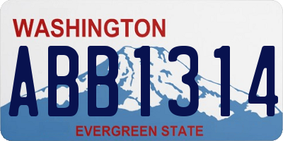 WA license plate ABB1314
