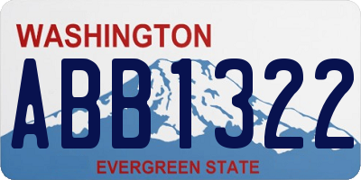 WA license plate ABB1322
