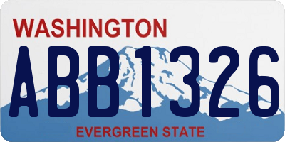 WA license plate ABB1326