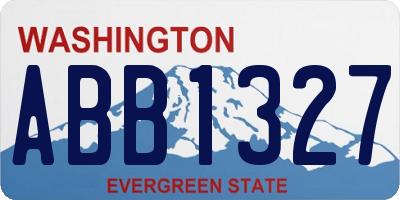 WA license plate ABB1327