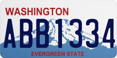 WA license plate ABB1334