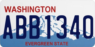 WA license plate ABB1340