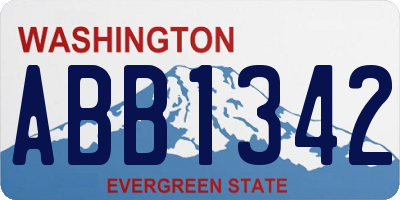 WA license plate ABB1342