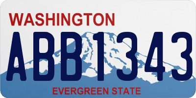 WA license plate ABB1343