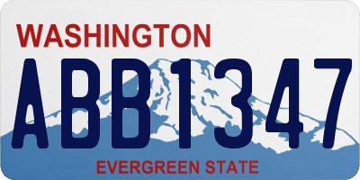 WA license plate ABB1347