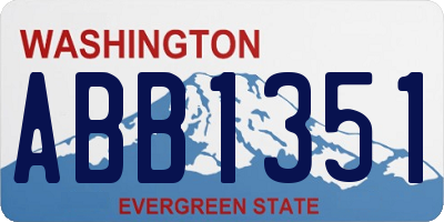 WA license plate ABB1351