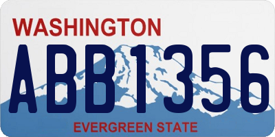 WA license plate ABB1356