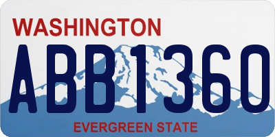 WA license plate ABB1360