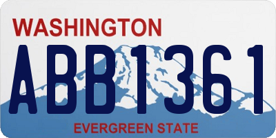 WA license plate ABB1361