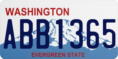 WA license plate ABB1365