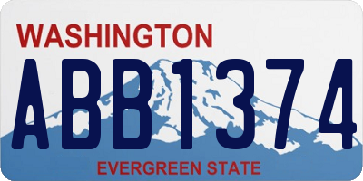 WA license plate ABB1374