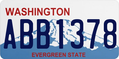 WA license plate ABB1378