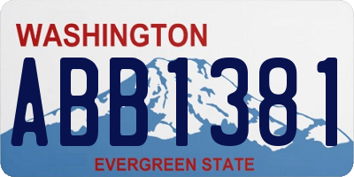 WA license plate ABB1381
