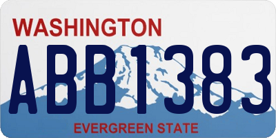 WA license plate ABB1383