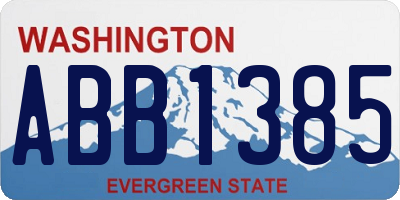 WA license plate ABB1385