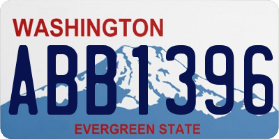 WA license plate ABB1396