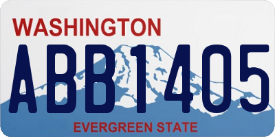 WA license plate ABB1405
