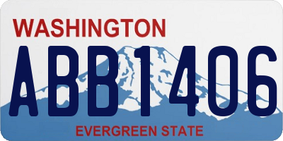 WA license plate ABB1406
