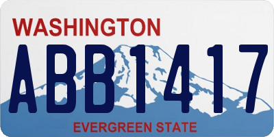 WA license plate ABB1417