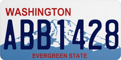 WA license plate ABB1428