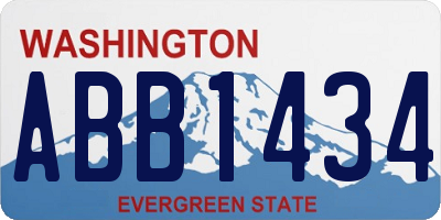 WA license plate ABB1434