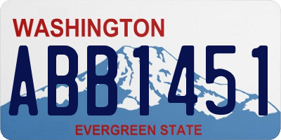 WA license plate ABB1451