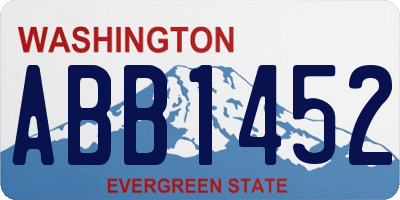 WA license plate ABB1452