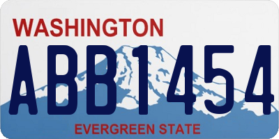WA license plate ABB1454