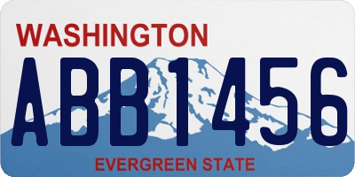 WA license plate ABB1456